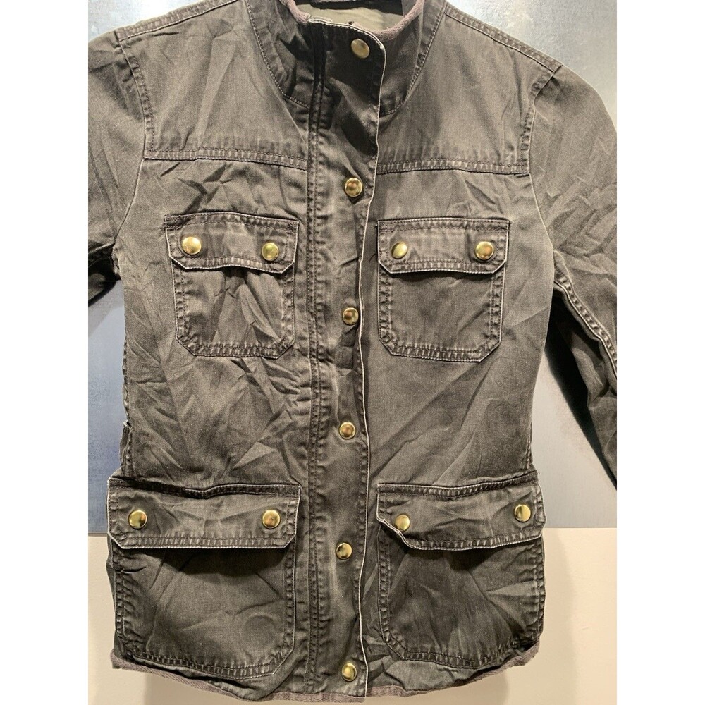 Field Jacket  Barn Chore Ranch Distress Gray Snap & Zip Up J CREW XSmall